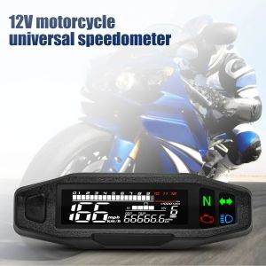 A Universal Digital Motorcycle Meter Speedometer LCD Digital Odometer RPM Fuel Level Meter Turn Signal Light for Motorcycle