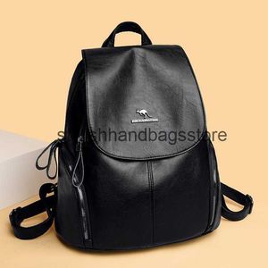 Backpack Style Womens Novo ombro de grande capacidade Extremência prática e fácil zíper simples tendência de moda versátil atmosférico H240403