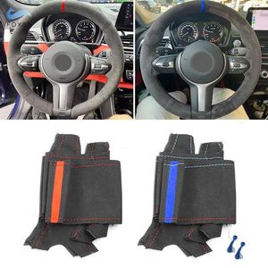 Steering Wheel Covers For M Sport F30 F32 F34 F20 F22 M140i M235i F10 F12 F39 F15 F16 F25 F26 M50d Car Cover Suede Leather Trim