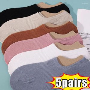 Frauen Socken unsichtbare Frauen reine Baumwoll-Sommer-Sommer-Farbe Low geschnittene Multipack ohne Show Socken Anti-Schlupf