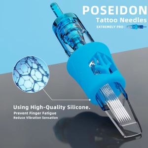 Poseidon 20pcs/caixa RS RL RM M1 Tattoo Cartuction Shader Shader com cartuchos de segurança de membrana descartáveis para caneta de tatuagem