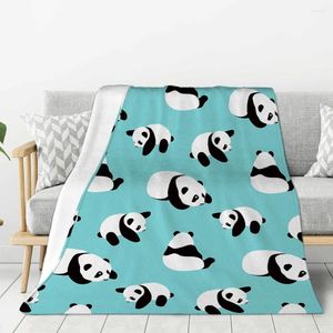 Blankets China's Panda Cartoon Printing Anti-pilling Flannel Blanket Picnic Travel Home Bed Sofa Chair Gift