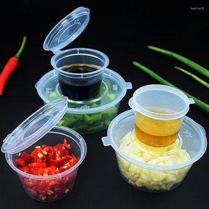 Bottiglie di stoccaggio 50 pezzi da asporto in salsa usa e getta Contenitori da asporto Conteni per alimenti con coperchi a cerniera Piccole Palette di plastica di vernice 25/30/40 ml