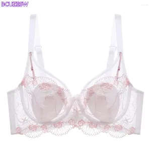 Bras For Women Exquisite Embroidery Lotus Pink Ultra-thin Women's Sexy Transparent Lace Underwear Bra