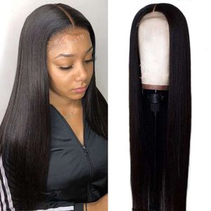 Silky Straight Human Hair Hd Spitze Perücken 5x5 13x4 13x6 Schweizer Spitze Bleichfleischknoten vorgezogener natürlicher Haaransatz für schwarze Frauen