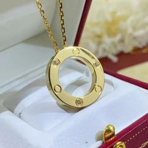 Love Screw Pendant Necklaces Titanium steel designer letter C with diamond luxury jewlery gifts girl gold silver rose wholesale not Fade Jewelry