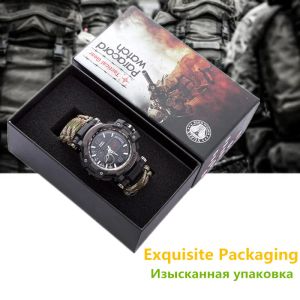 Survival Outdoor Survival Watch Waterproof Multifunctional Survival Kit Military Tactical Paracord Watch Bracelet Camping Tool Emergency