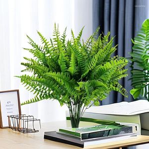 Decorative Flowers Artificial Plant Plastic Green Plants For Home Decor Persian Grass Indoor Outdoor Porch Garden Living Room Decoration