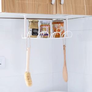 ABS Under Table Storage Rack Cable Management Tray Home Office Desk Wire Organizer No Punching kitchen storage Home Accessories