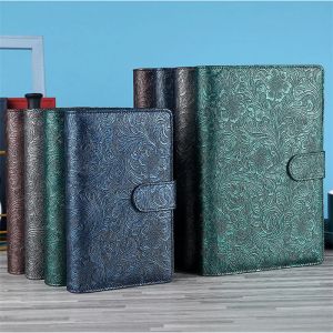 Pennor A6/A5 Vintage Emed Pu Leather Diy Binder Notebook Cover Diary Agenda Planner Paper Cover School Stationery
