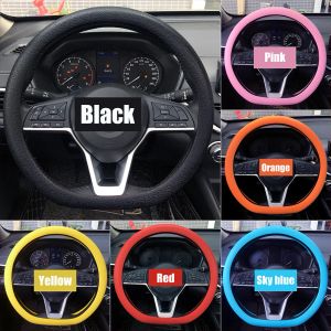 Universal Car Silicone Steering Wheel Cover Elastic Non-Slip Cover For 36-40cm Steering Wheel Multi Color Car Decor Accessories