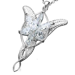Ожерелье 925 Стерлинговое серебряное серебро лор Арвен ровный подвесной колье