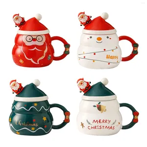 Mugs Christmas Coffee Mug With Santa Figurine Teacup Beverage Ceramic Milk For Household Kitchen Restaurant