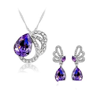 Earrings Necklace Bridesmaid Jewelry Set Earring Crystal African Fashion Indian Jewellery Party Drop Delivery Sets Dhsrp