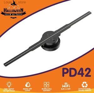 Новичок светодиодный дисплей PD42 3D Hologram Project Fan Fan Wi -Fi Business Adverting Light Holography Lamp Proctors Заменяемые Blade YQ240403