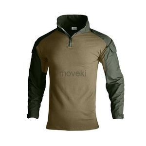 Camisetas masculinas Han Exército selvagem Camiseta de combate Homem de manga longa Camiseta tática Safari camuflagem de camisa militar caçando roupas airsoft t camisetas 2443