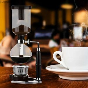 コーヒーメーカーバキュームサイフォンコーヒーマシンコーヒーポット熱耐性ガラスDIYマニュアルコーヒーマシンキッチンコーヒーセットフィルターキットY240403