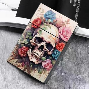 Latest Colorful Plastic Skull Bone Ghost Head Smoking Cigarette Storage Box Portable Automatic Flip Cover Container Dry Herb Tobacco Housing Holder Stash Case