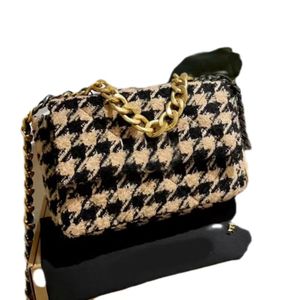 High quality fashion luxury design Women's classic woolen chain bag Original hardware metal chain super all-in-one crossbody bag