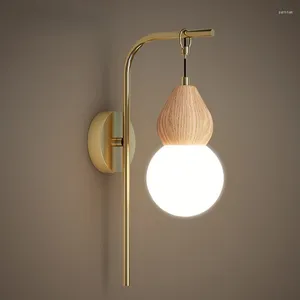 Lâmpada de parede moderna simples cabeceira nordic quarto corredor sala estar lâmpadas fundo criativo cabaça modelagem luzes decorativas