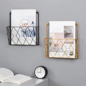 Rack Office Wall Magazines for Home Storage Newspapers Newspaper Metal Books Stand Files Mounted Display Folder
