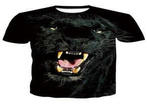 Designer Summer New Fashion Urban Men039S 3D HD Realistic Panther Trend Tshirt a maniche corte nera digitale 2937541