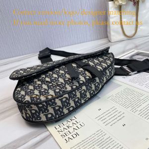 Designer Bag Luxury Bag handbag Mini Saddle bag Oblique Print Embroidered Canvas Same Style Crossbody Chest bag Roman shoulder straps vintage flowers