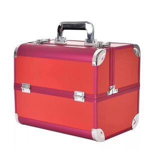 Factory spot color aluminum double-open aluminum alloy portable cosmetic case tattoo nail art toolbox cosmetics case