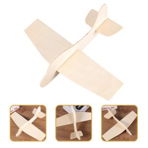 10pcs Wood Assemble Paper Kit de kit de avião em branco Planejando crianças pintando favores de festa de brinquedo