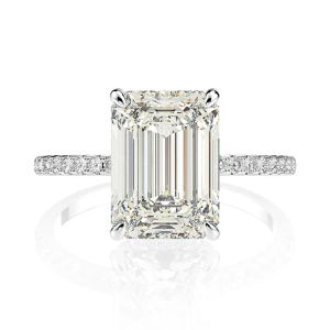 Rings Real 925 Sterling Silver Ring Emerald Cut Created square Diamond Wedding Rings for Women Luxury Proposal Engagement