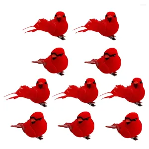 Dekoratif Figürinler Noel Kırmızı Kuş Kolye Süslemeleri Simülasyon Kuşları Noel Kırmızı Kuş Kolye Dekorasyonları