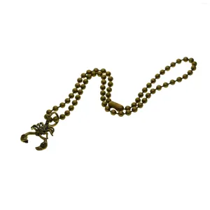 Chains Rocking Roll Steam Punk Retro Brass Classic Fine 6mm Ball Chain Necklace Scorpion Flower Charms Choker Halloween Gift