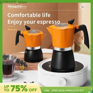 コーヒーメーカーMongdio Moka Pot Italian Coffee Pot Small家庭用粘土オーブンエスプレッソ抽出コーヒーポットY240403