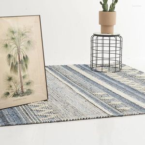 Carpets Denim Hand Woven Carpet Living Room Wool Morocco Area Rug For Bedroom Ethnic Coffee Table Mat Home Decor Geometric Rugs