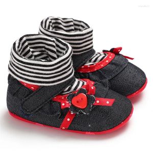 Boots Infant Baby Socks Shoes Boys Girls Flower Bow-knot Button Winter Born Stripe Ruffle Prewalker Warm 0-18 Month A20