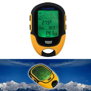 コンパスFR500防水多機能LCDデジタル高度計バロメーターコンパスポータブル屋外キャンプハイキングクライミング高度計ツール