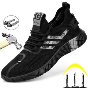 Boots Summer Safety Shoes Man Work Sneakers Indestructible Shoes Male Punctureproof Security Boots Work Sneaker Steel Toe Shoes