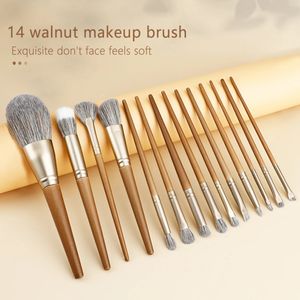 Rancai 14pcs Brush Brush Set Women Foundation Blush Powder Eyeshadow Eyeliner Blending Make Up Beauty Tools 240403