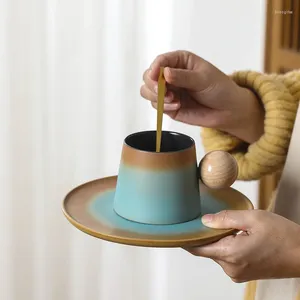 Tassen Keramik Latte Kaffeetasse und Teller Set kreativen Nachmittagstee Kleine exquisite Haushaltsmilch Frühstück