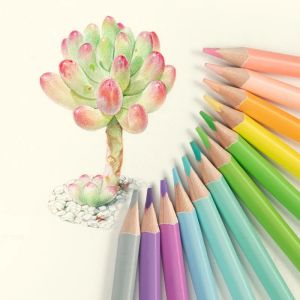 鉛筆12/24コロスマカロンパステルカラーペンシルプロフェッショナルドローイングアート学用品用の描画セット