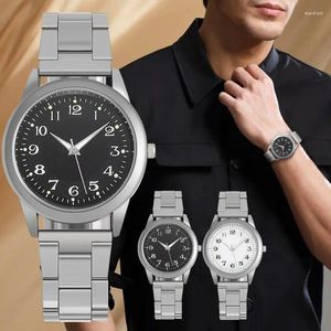 Wristwatches 2024 Vintage Classic Men Watch Casual Man Steel Strip Strap Wristwatch Digital Band Quartz Watches