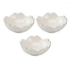 Plates 3pcs Cherry Blossom Shaped Dipping Bowls Seasoning Holders