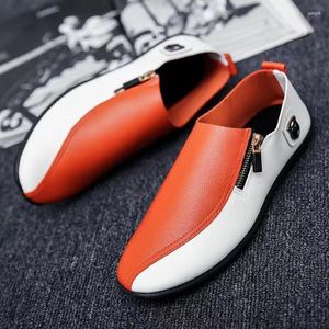 Sapatos casuais de couro de couro masculino mocassins para homens 2024 Flats confortáveis calçados de moda ao ar livre