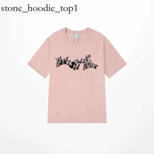 Lanvis T Shirt Men's Ss24 Designer Lanvis Curb T Shirt Luxury Women's Beige Speckle Alphabet Print Fashion Casual Loose Half Sleeve White Lanvis Clothing 9905