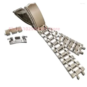 Watch Bands 19mm 316L Stainless Steel Vintage Silver Five Beads Curved End Watchband Strap Bracelets Fits For 6139-6010 6139-6012