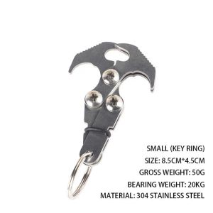 Aksesuarlar Paslanmaz Çelik Hayatta Kalma Katlanır Grappling Hook Açık Mekan Tırmanma Pençesi Çok Fonksiyonlu Karabiner Seyahat Kurtarma Aracı Tırmanma Aracı