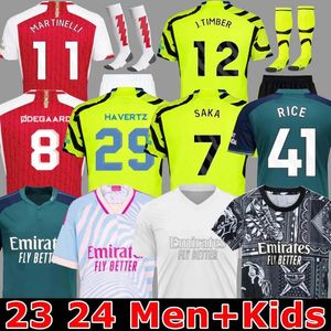 23 24 G.Jesus Soccer Jerseys Rice Smith Rowe Saka Jogador J.Timber Martinelli Tierney Camisa de futebol masculino Orsenals Sambi Fabio Vieira Saliba Havertz Arsenals