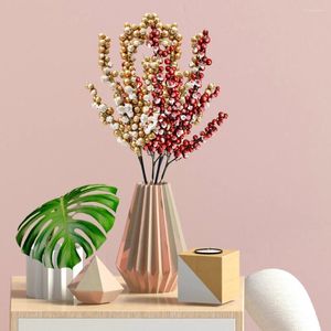 Dekorative Blumen 36 cm Simulation Schaum rote Fruchtschnitte helle Metallic Gold Berry Weihnachtsschmuck Weihnachtsfeier Home DIY Dekoration