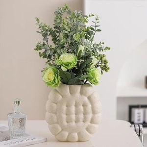 Vase Nordic Ceramic White Biscuit Vase Living Room Bedroom Desktop Flower Arfferinceコンテナアートホームデコレーションアクセサリー