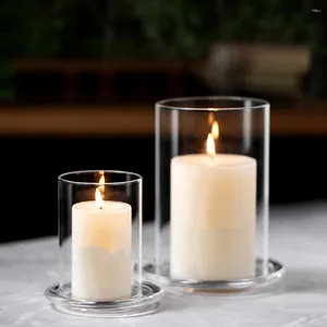 Candle Holders 3 Pcs Shade Desktop Glass Shades Stand Decorative Holder High Borosilicate Cylinder Vase